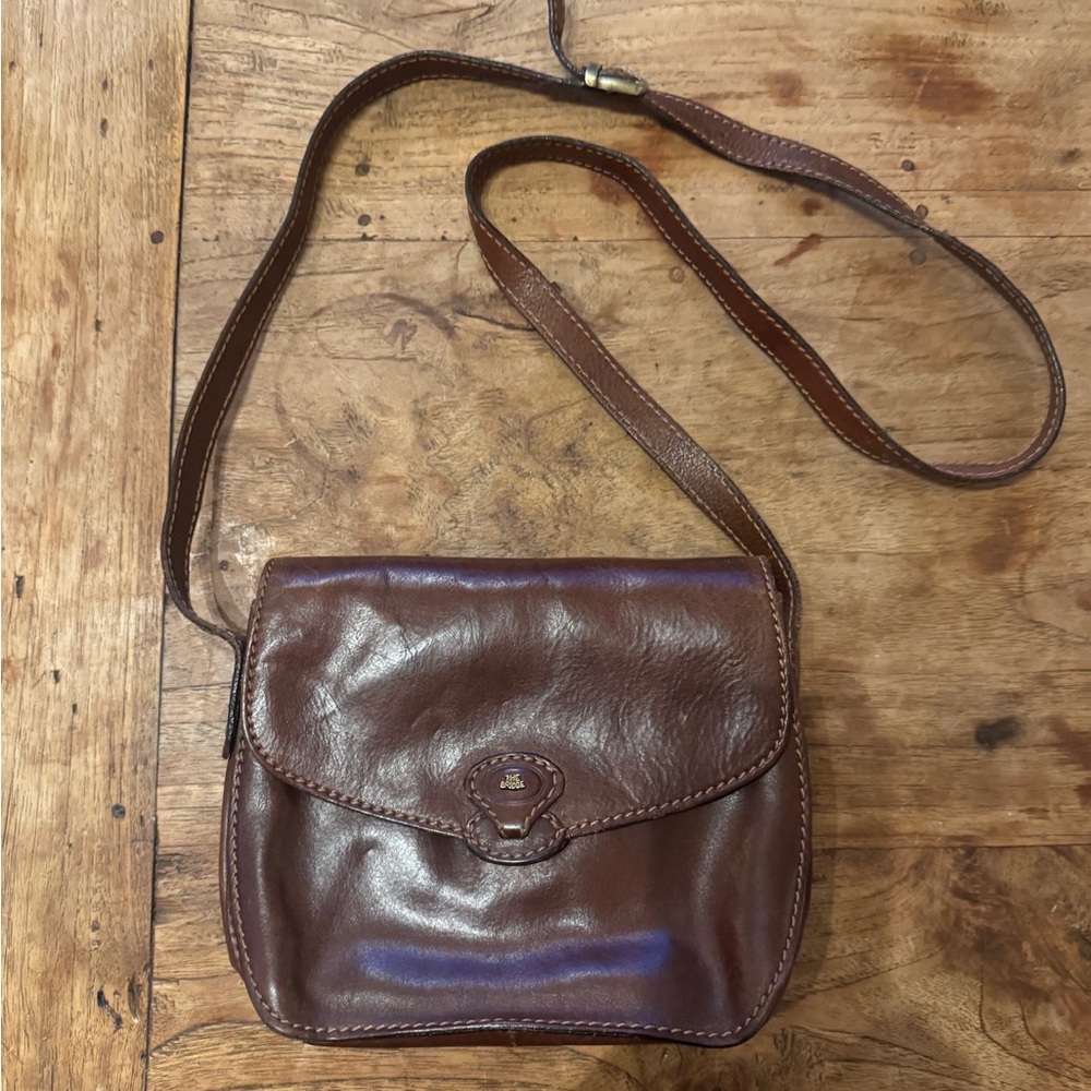 Vintage The Bridge Brown Leather Crossbody Bag